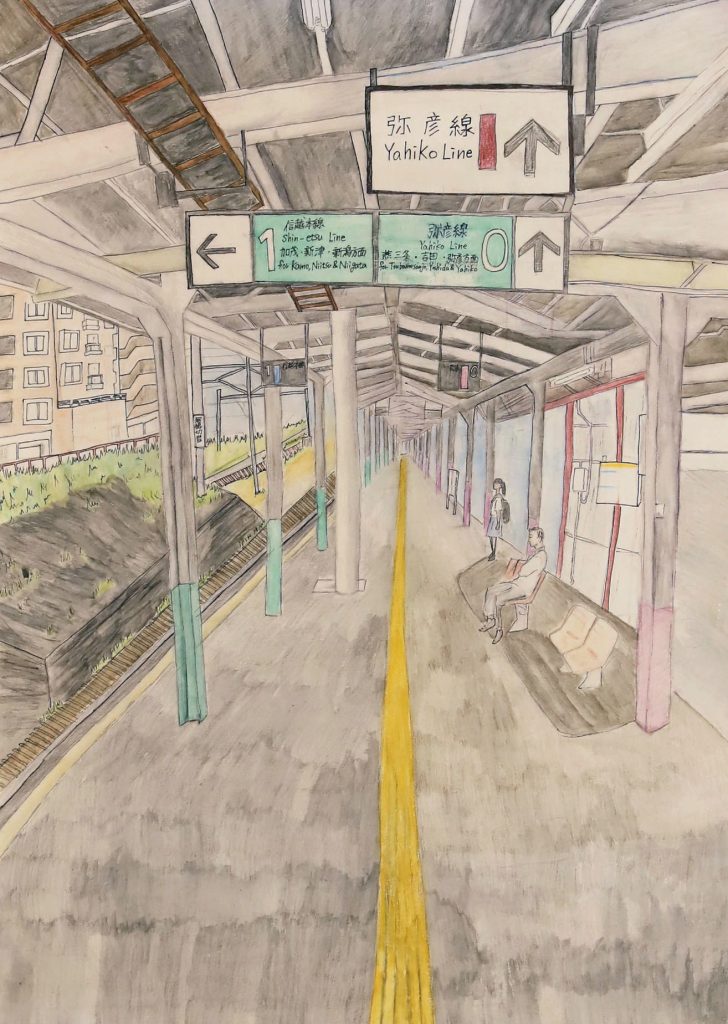 「東三条駅のホーム」第二中学校　３年　五十嵐　空南